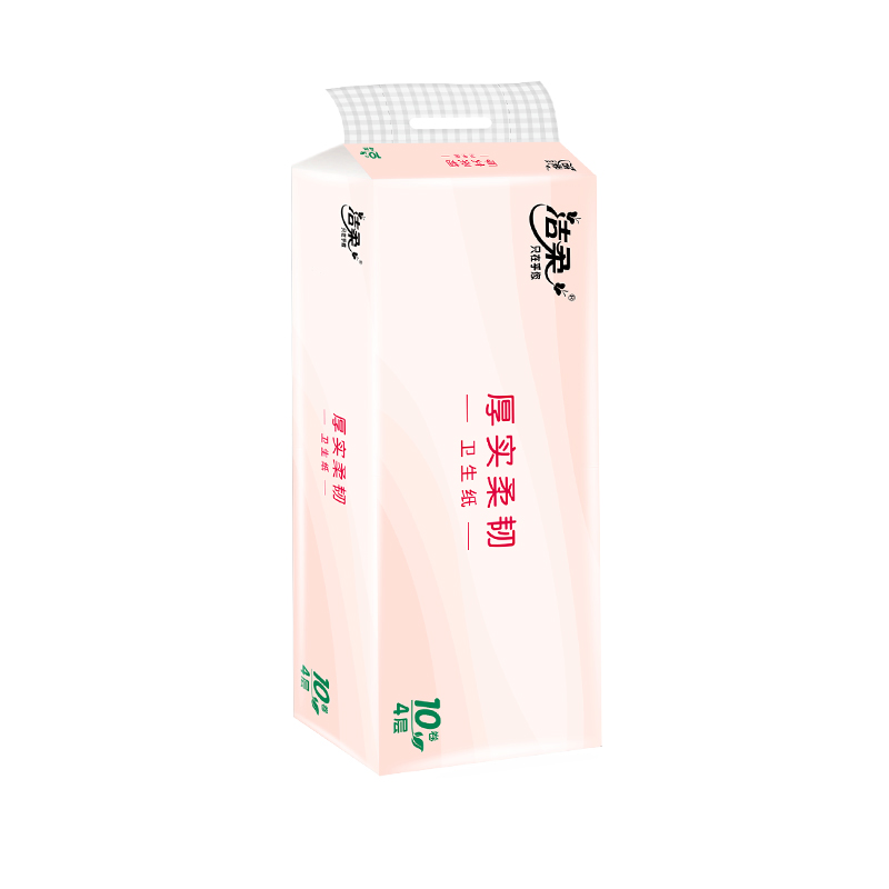 洁柔(C&S)卫生卷纸(有芯)4层140克10卷/提TJ018701A