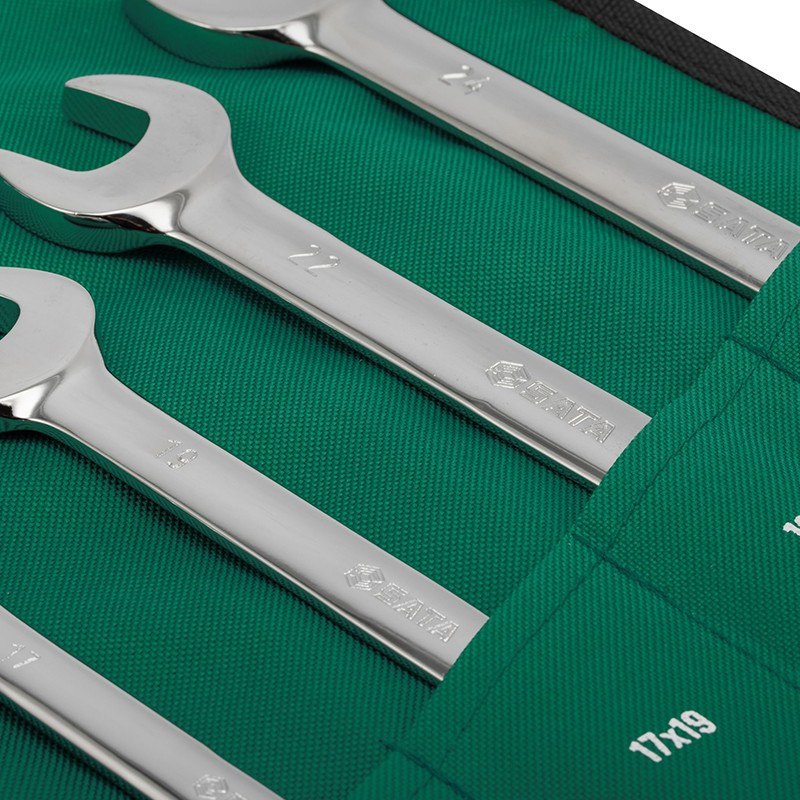 世达sata8件套全抛光双开口扳手组套两用扳手双头呆扳手080091套