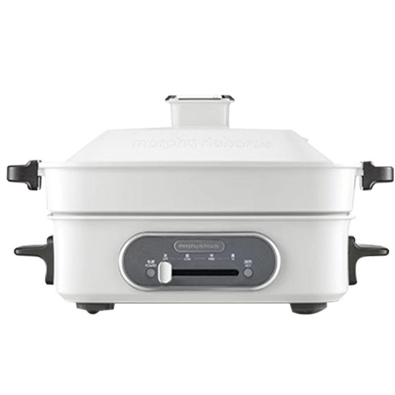 英国摩飞电器多功能锅多用途料理锅电烧烤锅煎锅电火锅家用电蒸锅椰奶白MR9088高清大图