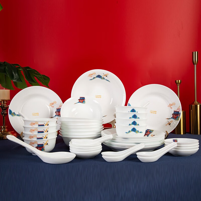 康宁 冰萃玲珑盛世鸣和系列餐具CB-BSSM42/KZ/LS 42件/套