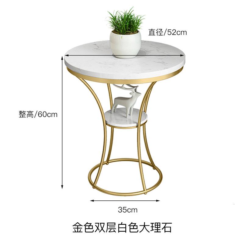 森美人北欧客厅沙发边几卧室一桌两椅圆形桌子轻奢角几简约大理石小茶几高清大图