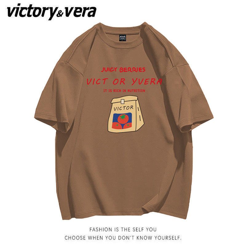 VICTORYVERA港风日系短袖t恤女夏季2022新款韩版宽松字母印花上衣