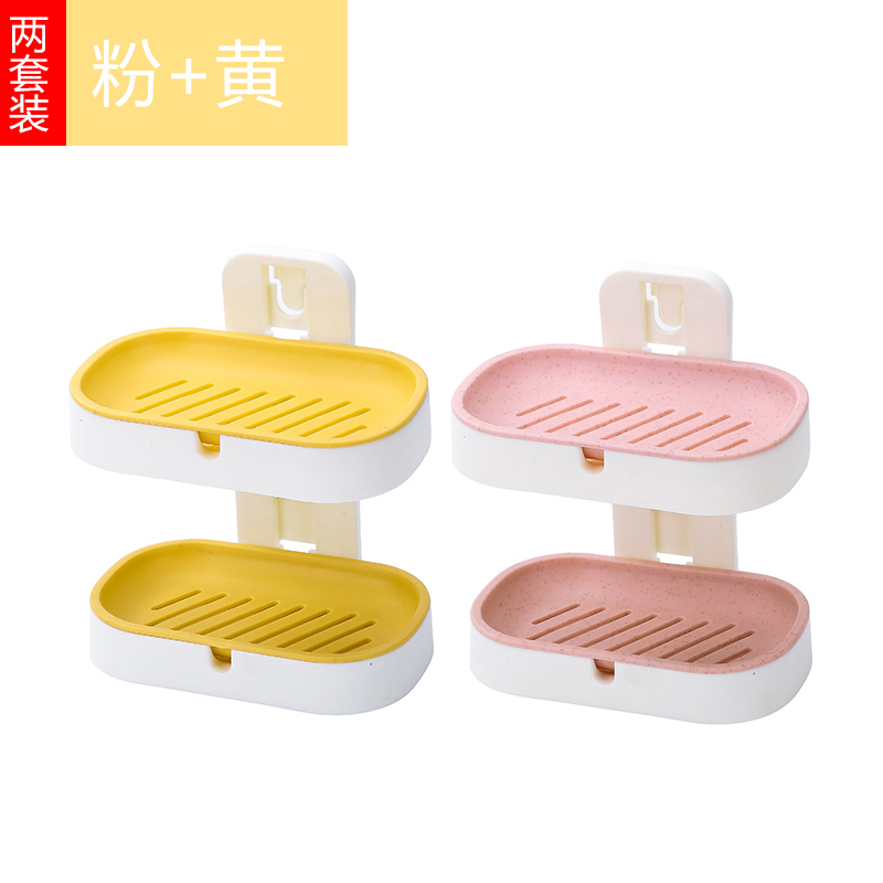 免打孔双层沥水皂盒创意吸盘壁挂式卫生间香皂盒肥皂盒