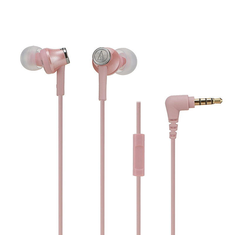 铁三角(audio-technica)ATH-CK350iS(粉红色)手机通用线控带麦入耳式耳机