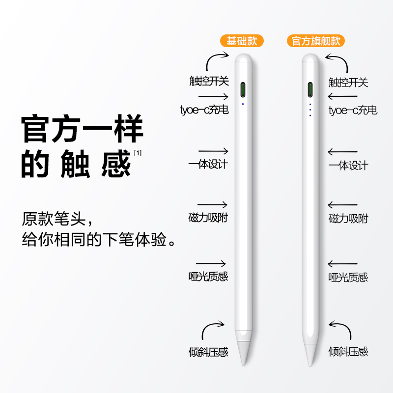 Q果 平板电脑触控笔 阻尼笔尖升级款白色电容笔+10.5寸类纸膜不断触适用于苹果ipad