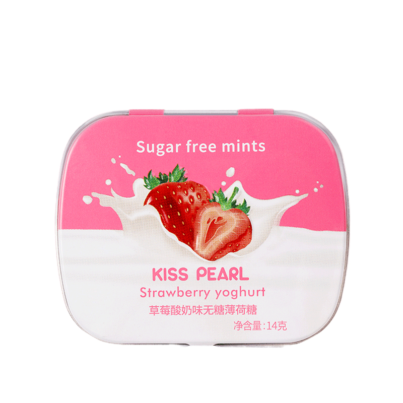 kiss pearl无糖薄荷口香糖 随身便携盒装糖清新口气亲吻糖开胃酸奶香