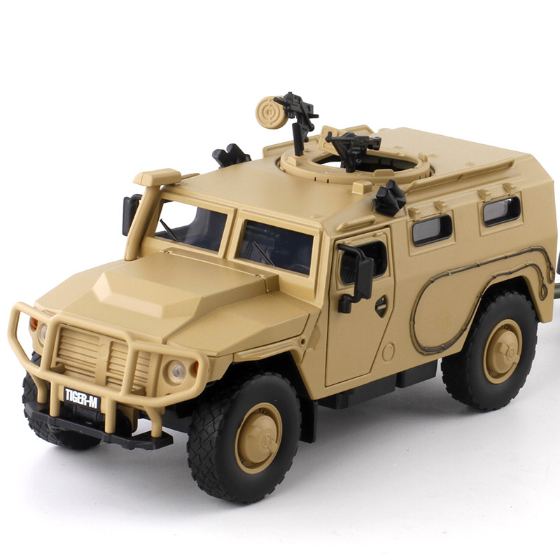 俄罗斯虎式装甲车军事模型武装特种车合金玩具仿真防暴战车摆件 黄色
