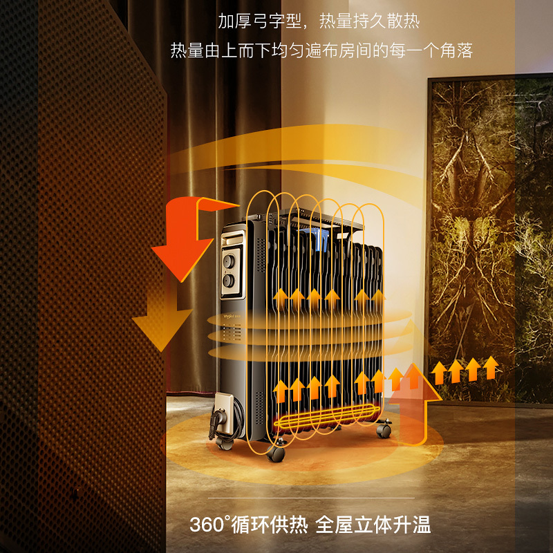 惠而浦(Whirlpool)油汀取暖器家用电暖器15片电暖气 WO-MA1502K