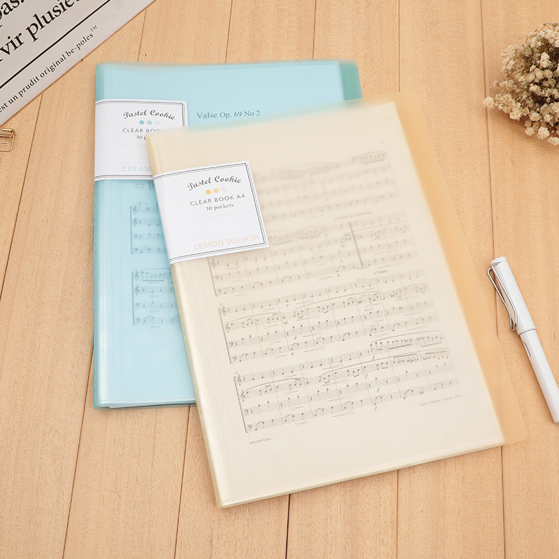 黄色 10页 Book PP insert folder A4 music score test paper stora