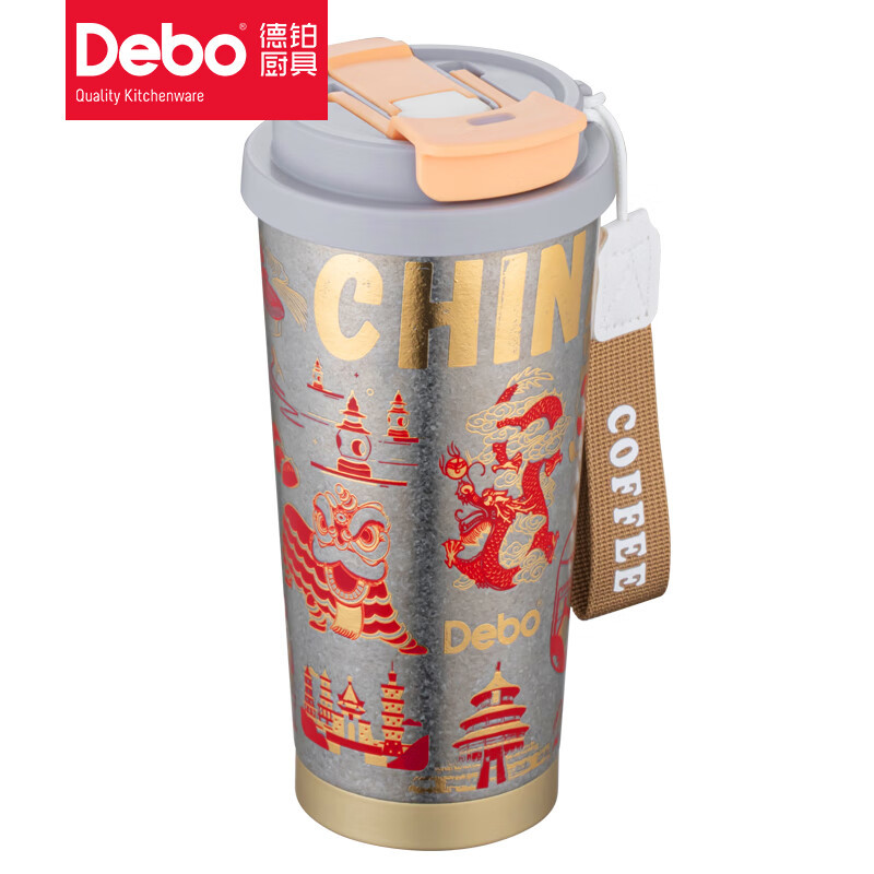 德铂(Debo)米兰卡纯钛咖啡杯保温杯泡茶520ml水杯DEP-DS424