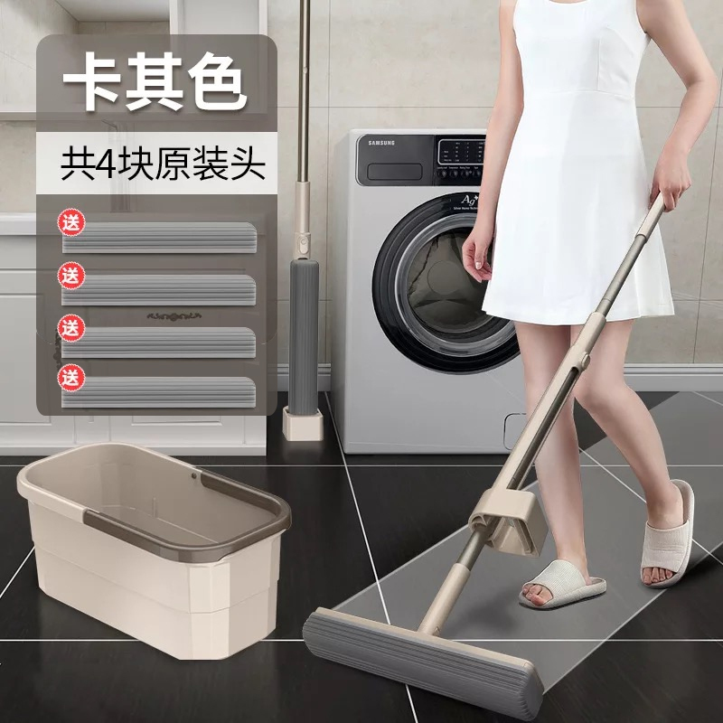 海绵吸水拖把家用闪电客一拖净懒人免手洗拖地托胶棉头超大号吸收力