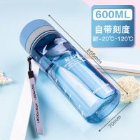 乐扣乐扣塑料水杯户外便携杯子夏季大容量学生男女 蓝色(600ML)