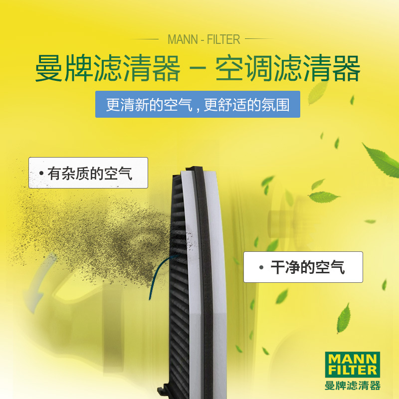 曼牌(MANN)空调滤CU1828适配旗云3/奇瑞A3/A5/瑞虎/花冠/杰路驰/远景/金刚/帝豪