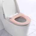 加厚毛绒马桶坐垫贴冬季家用防水马桶套拉链款通用坐便器垫圈_123 植绒粘扣款-浅粉 默认尺寸