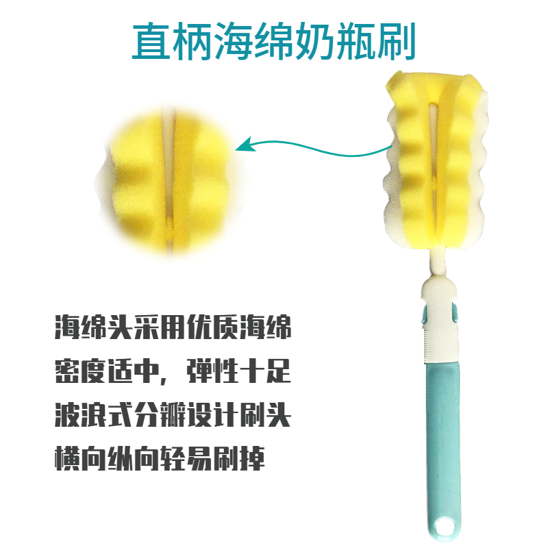 奶瓶刷子清洁刷套装婴儿用品海绵擦奶嘴刷吸管刷不锈钢毛刷子杯刷 环柄奶嘴刷3个