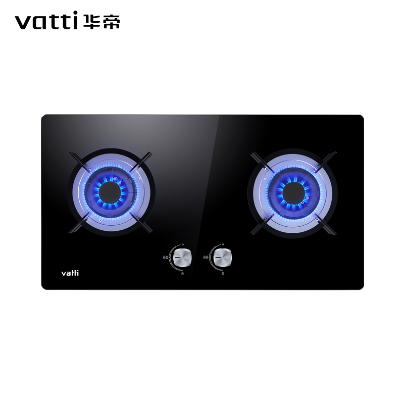 华帝(vatti)祥云厨电JZT-B8406B天然气灶 4.5KW大火力 一级能效节能猛火灶 钢化玻璃台嵌两用双眼灶具