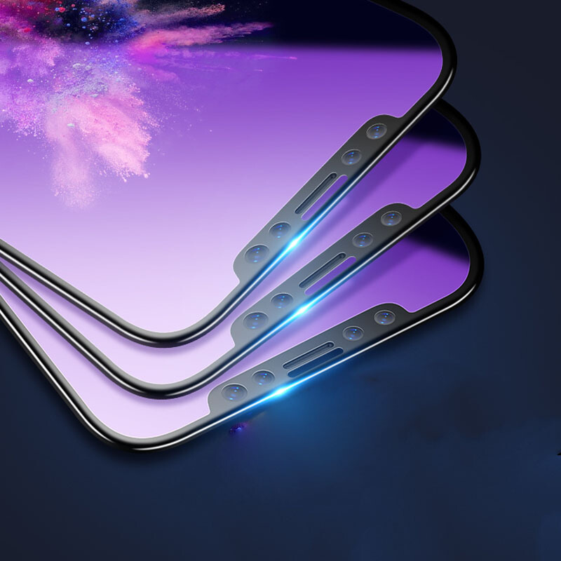 [送手机壳]轻万适用苹果x钢化膜applexs全屏幕抗蓝光丝印黑色iphone手机贴膜高清大图