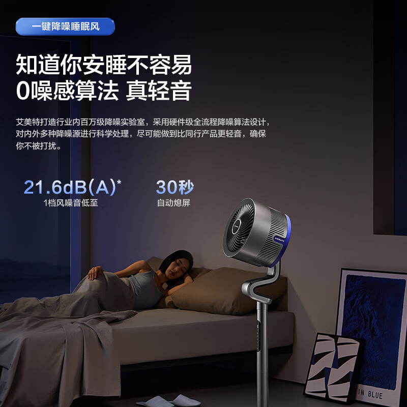 艾美特(AIRMATE)空气循环扇等离子除菌磁吸滤网电风扇32档大风力落地扇低噪轻音FA23-SRDI129 语音+遥控高清大图