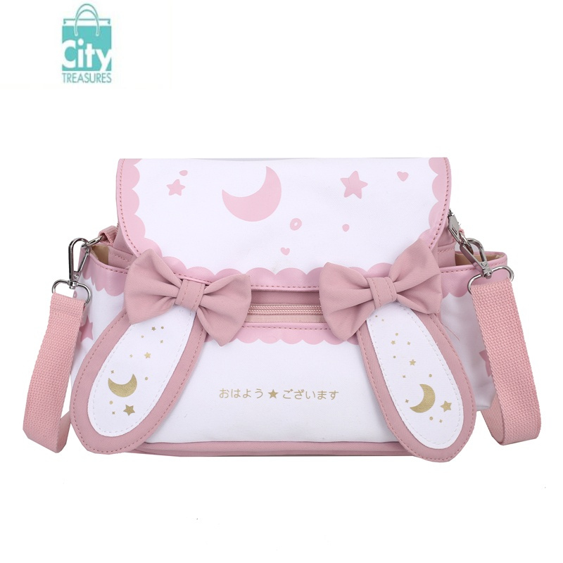 bangdou韩国ins可爱帆布包包女斜挎日系制服包少女百搭学生蝴蝶结单肩