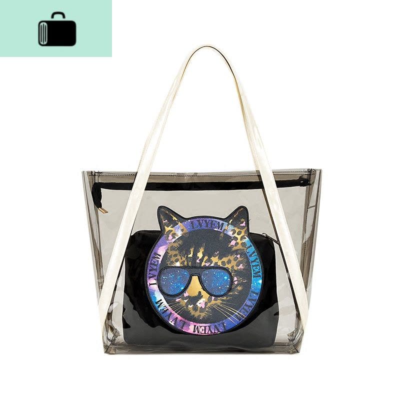 透明包包女夏2020新款潮女包防水单肩包水晶沙滩母大包果冻包NEW LAKE女士单肩包图片