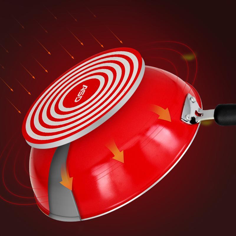 [优选]爱仕达三件套锅具套装 厨具厨房不粘锅炒锅煎锅汤锅组合全套 家用 桔色[不粘三件套/燃气电磁炉通用]