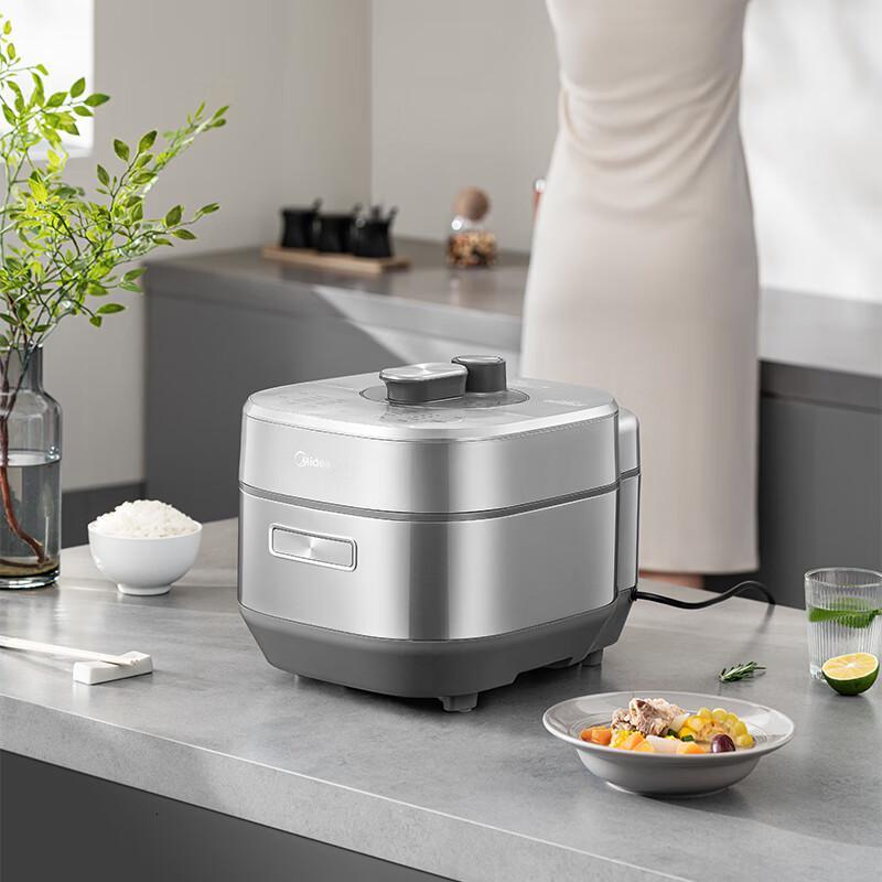 美的(Midea)电压力锅2200W-IH大火立体加热 超速嫩香6分钟一道菜 双钢内胆高压锅MY-S5177K高清大图