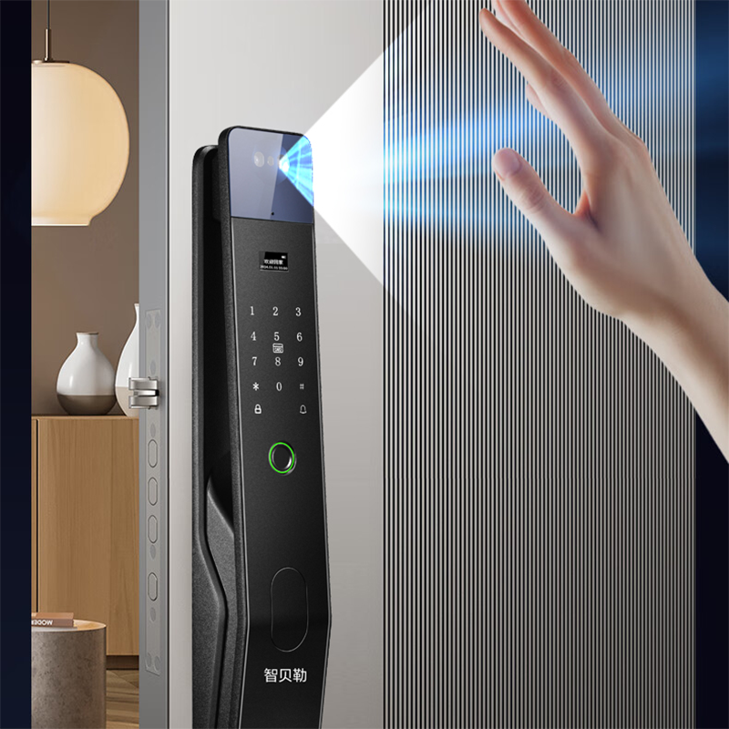 智贝勒HD-18 人脸手掌双识别3D镜面主动对讲蓝牙锁控对讲高清大图