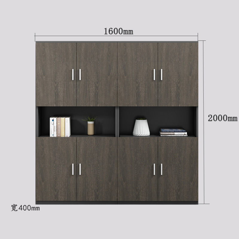 创世人 办公家具文件柜木质办公柜子高柜简约现代储物落地书柜老板桌背柜财务办公室柜子高清大图