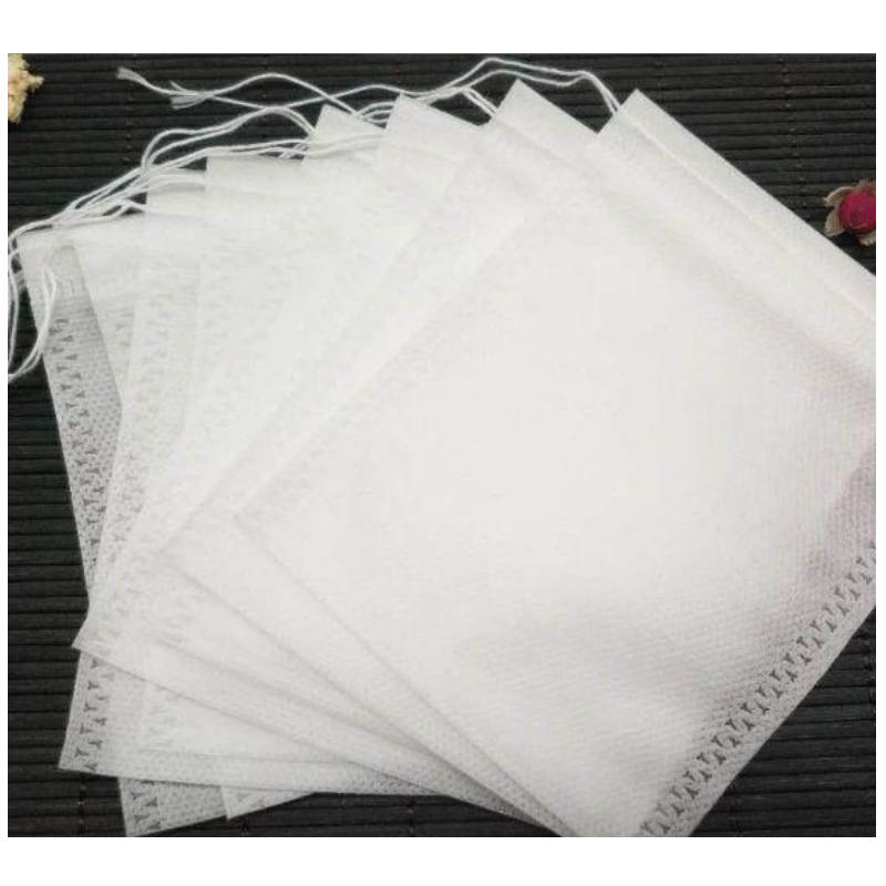 册宣 一次性无纺布抽绳茶包袋隔渣过滤袋卤料中药袋 抽绳15*20cm 100只装