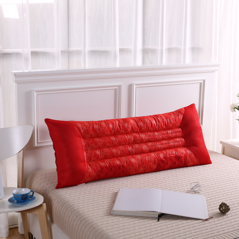 大红色婚庆双人枕芯枕头选购红色枕套结婚婚庆情侣长枕决明子磁疗