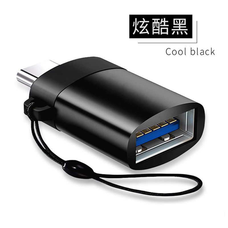 OPPO reno5 4se r15 r17 findx PR0手机OTG连接优U盘usb转换器线 黑色转接头 TYPE