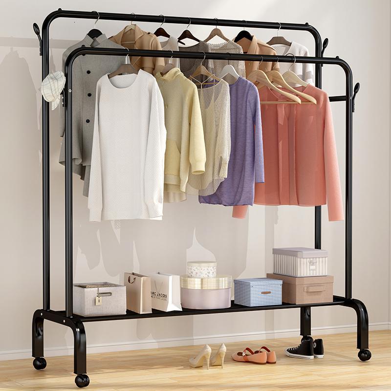晾衣架落地卧室家用衣架子晒衣架晾衣杆室内折叠衣服收纳架挂衣架