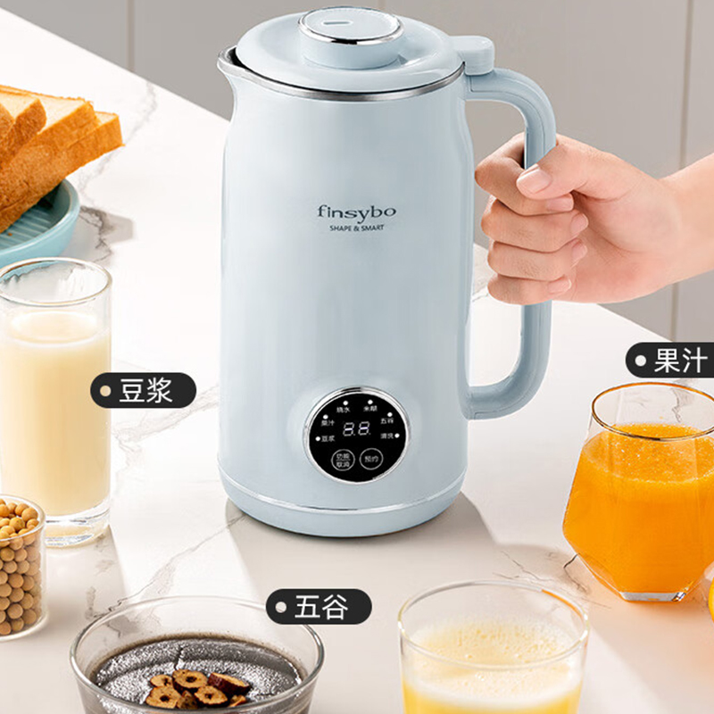 finsybo 豆浆机 F-DJ06A 650mL(冷) 550mL(热)高清大图