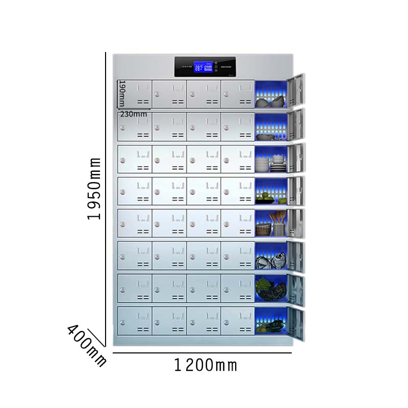 东升顺不锈钢员工食堂消毒碗柜餐厅紫外线高温餐盘餐具柜多格饭盒储物柜40门碗柜 紫外线消毒+高温热风循环高清大图