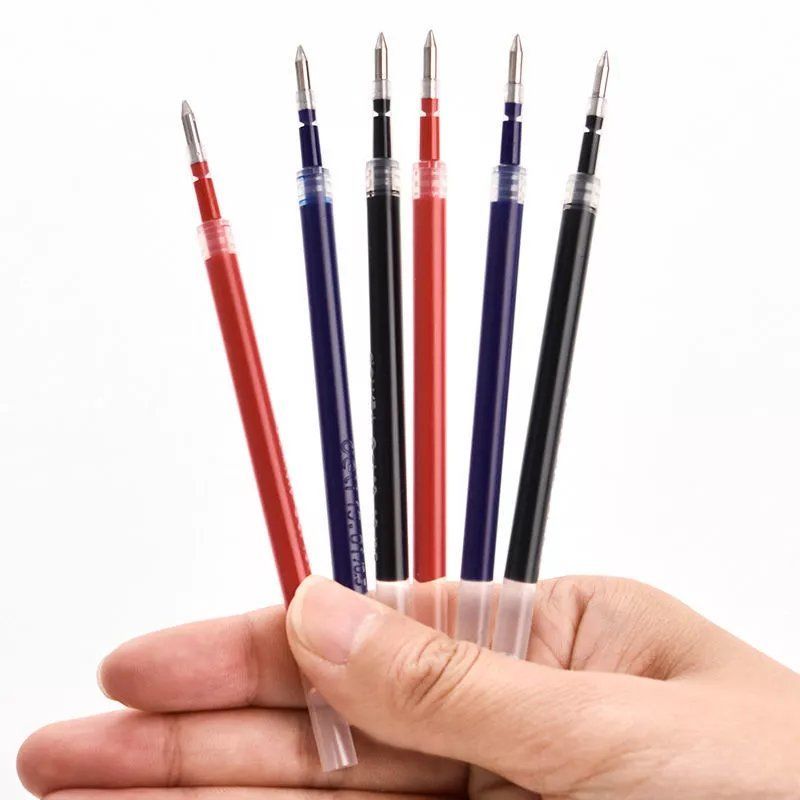 得力按动笔芯按动笔中性笔笔芯20支盒装按压式黑色05子弹头大量20支