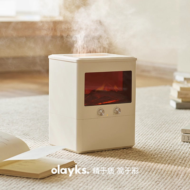 olayks.立时壁炉氛围灯加湿器OLK-JSQ02陶白色 3L
