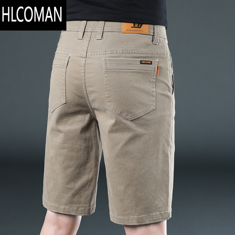 HLCOMAN休闲短裤男中裤六分裤夏季2025新款系皮带的男士西装五分裤子