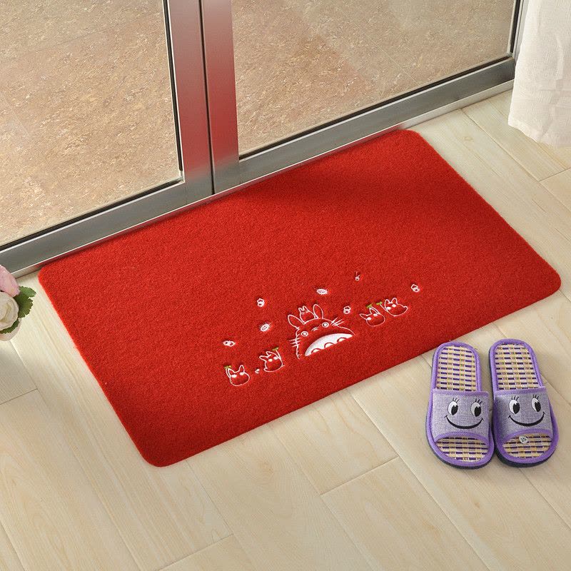 壹志地垫入户垫进户门脚踏垫进门垫门口脚垫门厅客厅卫生间吸水刺绣花防滑家用地垫卧室厨房浴室 龙猫黑色60*40图片