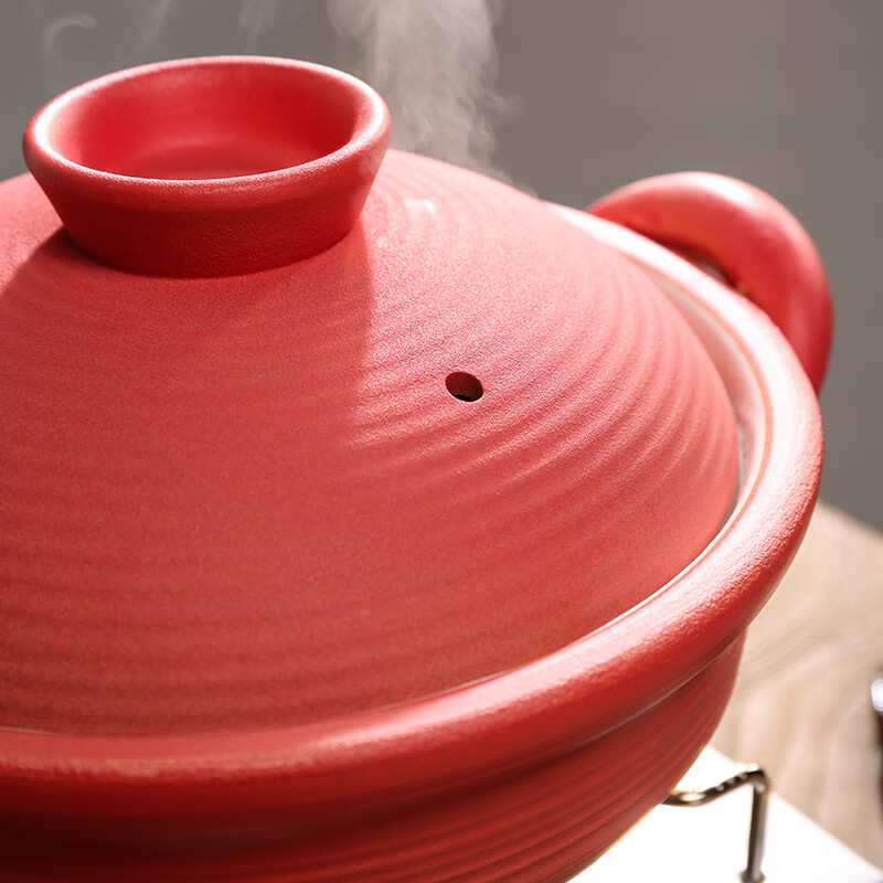 唯都 砂锅 2.5L炖汤熬粥煲家用 红韵东方粗陶煲 W-G3250高清大图