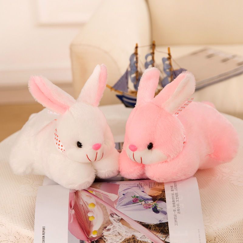 小兔子毛绒玩具仿真趴趴兔公仔儿童玩偶女生生日礼物汽车摆设 粉色 30