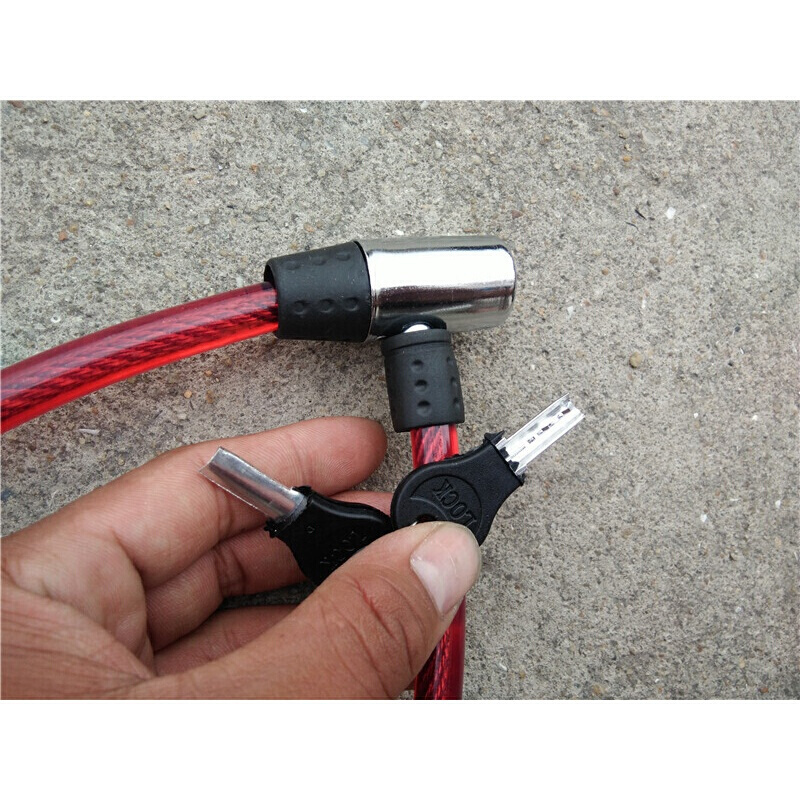 企购优品汇龙牌加粗钢缆锁自行车圈锁单车防盗锁软锁环形锁电瓶车锁