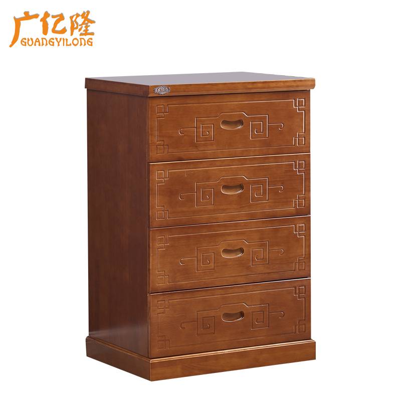 广亿隆抽屉柜实木整理柜储物柜收纳柜三斗柜60*44**71cm 四斗柜60*44**90cm胡桃色WH-DGH64#D/个