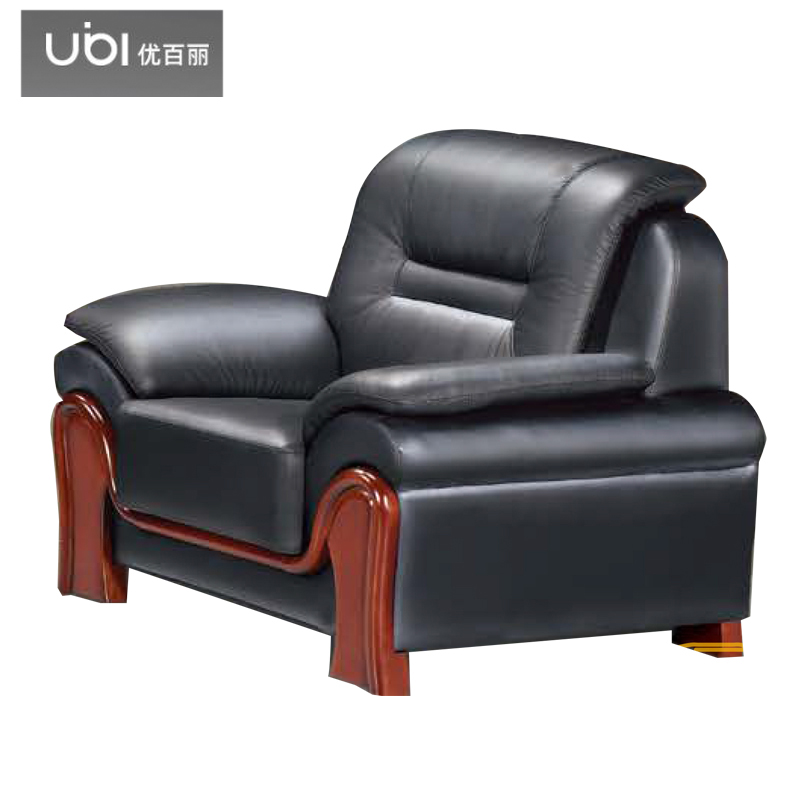 优百丽 F-169 办公室沙发 办公家具 会客接待 现代简约家具 颜色尺寸可定制 单人位（黑色牛皮）
