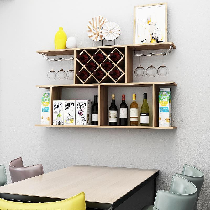 架墙上酒柜架壁挂置物架创意闪电客简约菱形酒格餐厅悬挂式家用红酒架