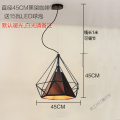 苏宁放心购北欧复古工业吊灯单个铁艺钻石装饰灯创意餐厅饭厅灯三头咖啡厅灯 默认尺寸 单头Φ45cm黑架咖啡罩+15wled默认暖光