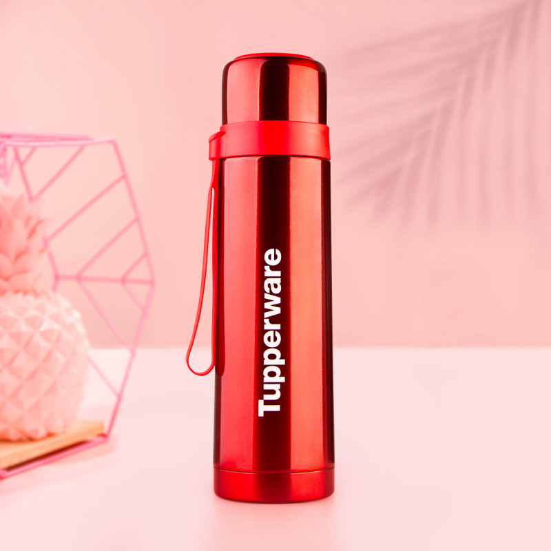 特百惠tupperware真空保温杯500ml男女士通用304不锈钢带杯绳直饮广