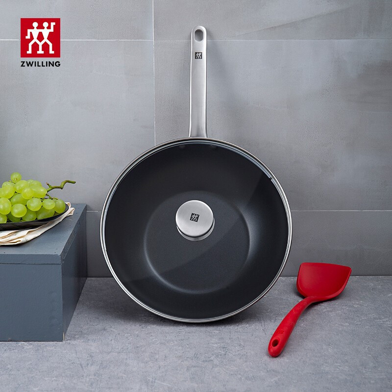 双立人 ZWILLING 炒锅不粘锅电磁炉30cm炒菜锅烹饪锅具通用 30cm炒锅电磁炉通用