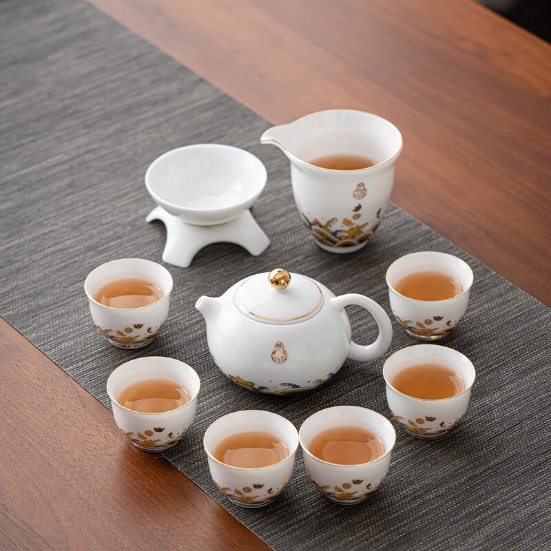 苏氏陶瓷/SUSHI CERAMICS J0950 海浪茶壶茶具套装 (单位:套)高清大图