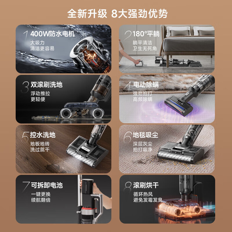 企采严选 洗地吸尘器清洁工具家用S9三合一全屋吸尘/洗地一体机 洗地机吸尘器天狼星高清大图