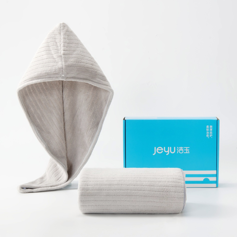 洁玉 洁玉清和一浴一干发帽套装盒装 DSJ3-113FM-B-2L 灰色高清大图